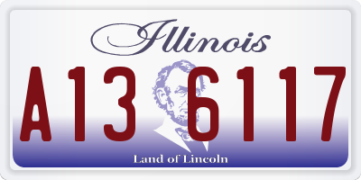 IL license plate A136117