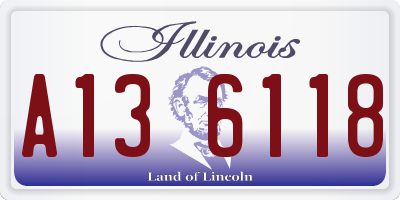 IL license plate A136118