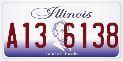 IL license plate A136138