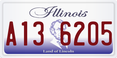 IL license plate A136205