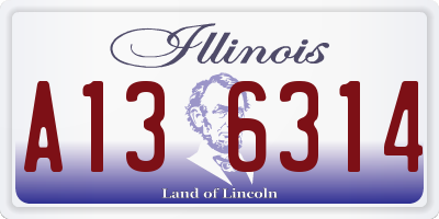 IL license plate A136314