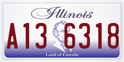 IL license plate A136318