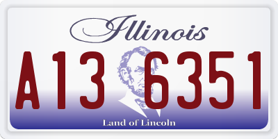 IL license plate A136351