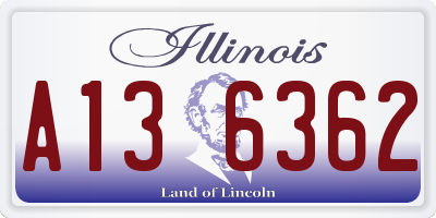 IL license plate A136362