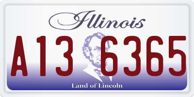 IL license plate A136365