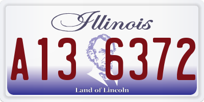 IL license plate A136372