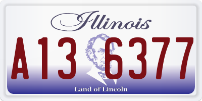 IL license plate A136377