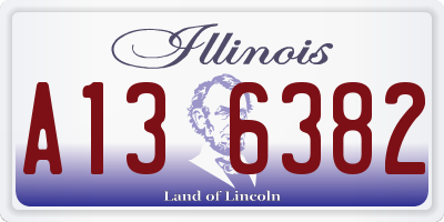 IL license plate A136382
