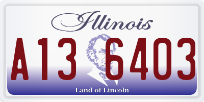 IL license plate A136403