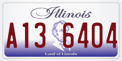IL license plate A136404