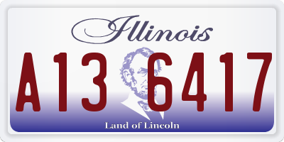 IL license plate A136417