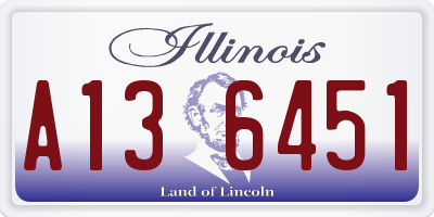 IL license plate A136451