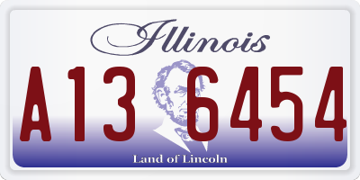 IL license plate A136454