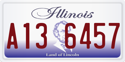 IL license plate A136457