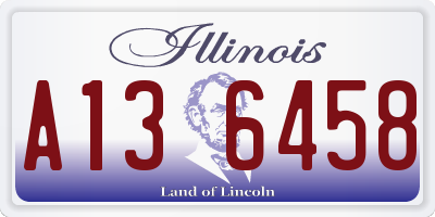IL license plate A136458