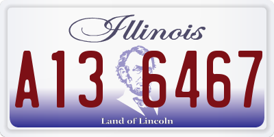IL license plate A136467
