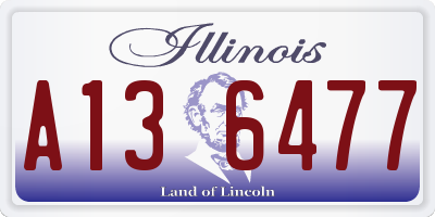 IL license plate A136477