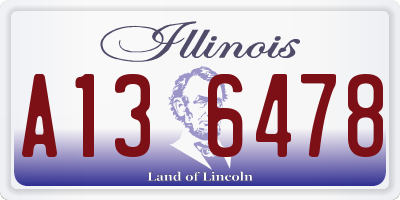 IL license plate A136478