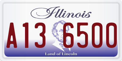 IL license plate A136500