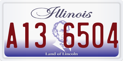 IL license plate A136504