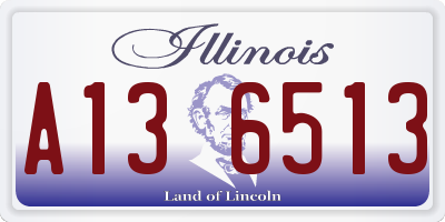 IL license plate A136513