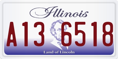 IL license plate A136518