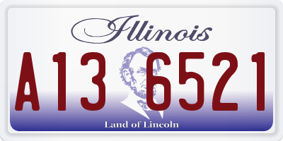 IL license plate A136521