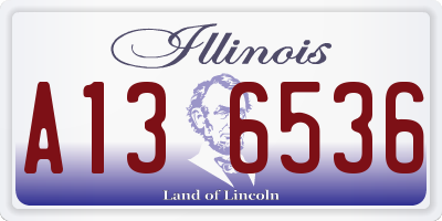 IL license plate A136536