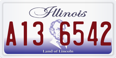 IL license plate A136542