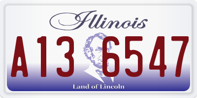 IL license plate A136547