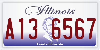 IL license plate A136567