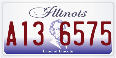 IL license plate A136575