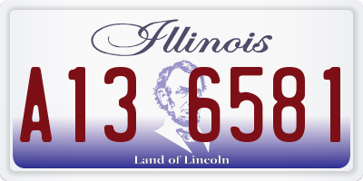 IL license plate A136581
