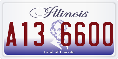 IL license plate A136600