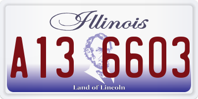 IL license plate A136603