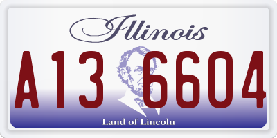 IL license plate A136604
