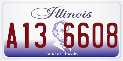 IL license plate A136608