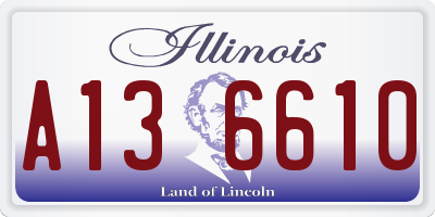IL license plate A136610