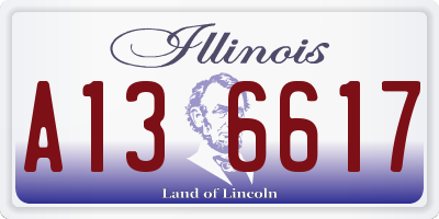 IL license plate A136617