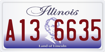 IL license plate A136635