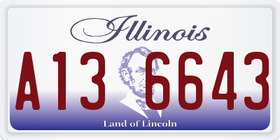 IL license plate A136643