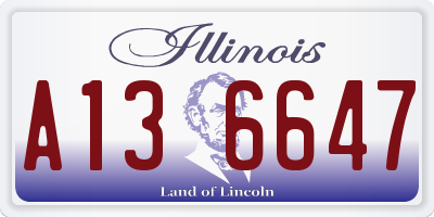 IL license plate A136647