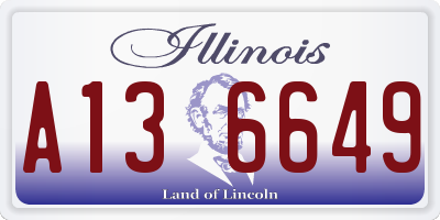 IL license plate A136649