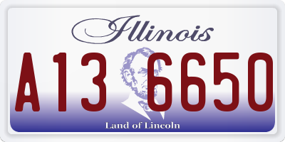 IL license plate A136650