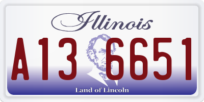 IL license plate A136651