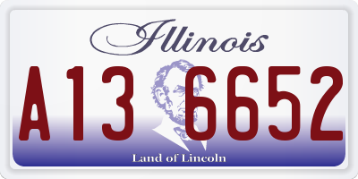 IL license plate A136652