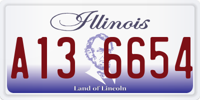 IL license plate A136654