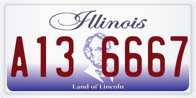 IL license plate A136667