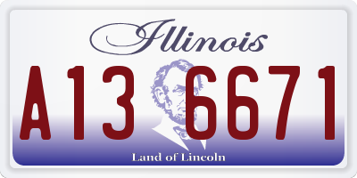 IL license plate A136671