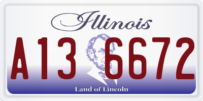 IL license plate A136672